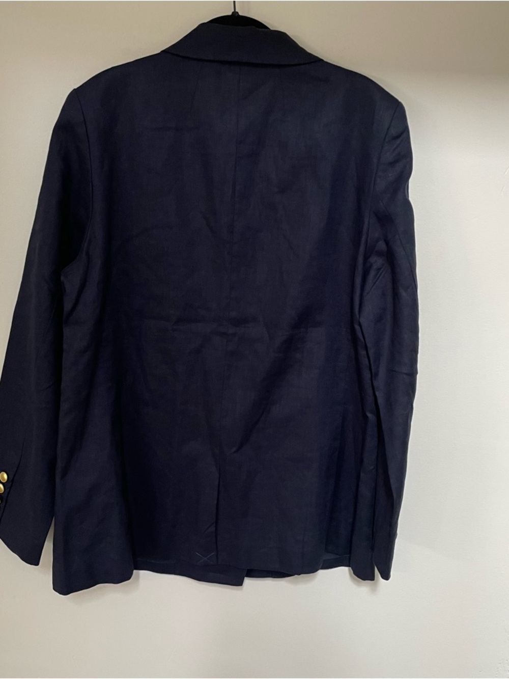 NWT Quince 100% European Linen Relaxed Double-Breasted Blazer True Navy $100 - Picture 6 of 6